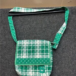 Chic Green Plaid Crossbody Bag Michigan Stste